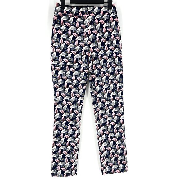 Boden Richmond Ankle Pant Slim Straight Floral Print Navy Pink Size 2 - Picture 2 of 10